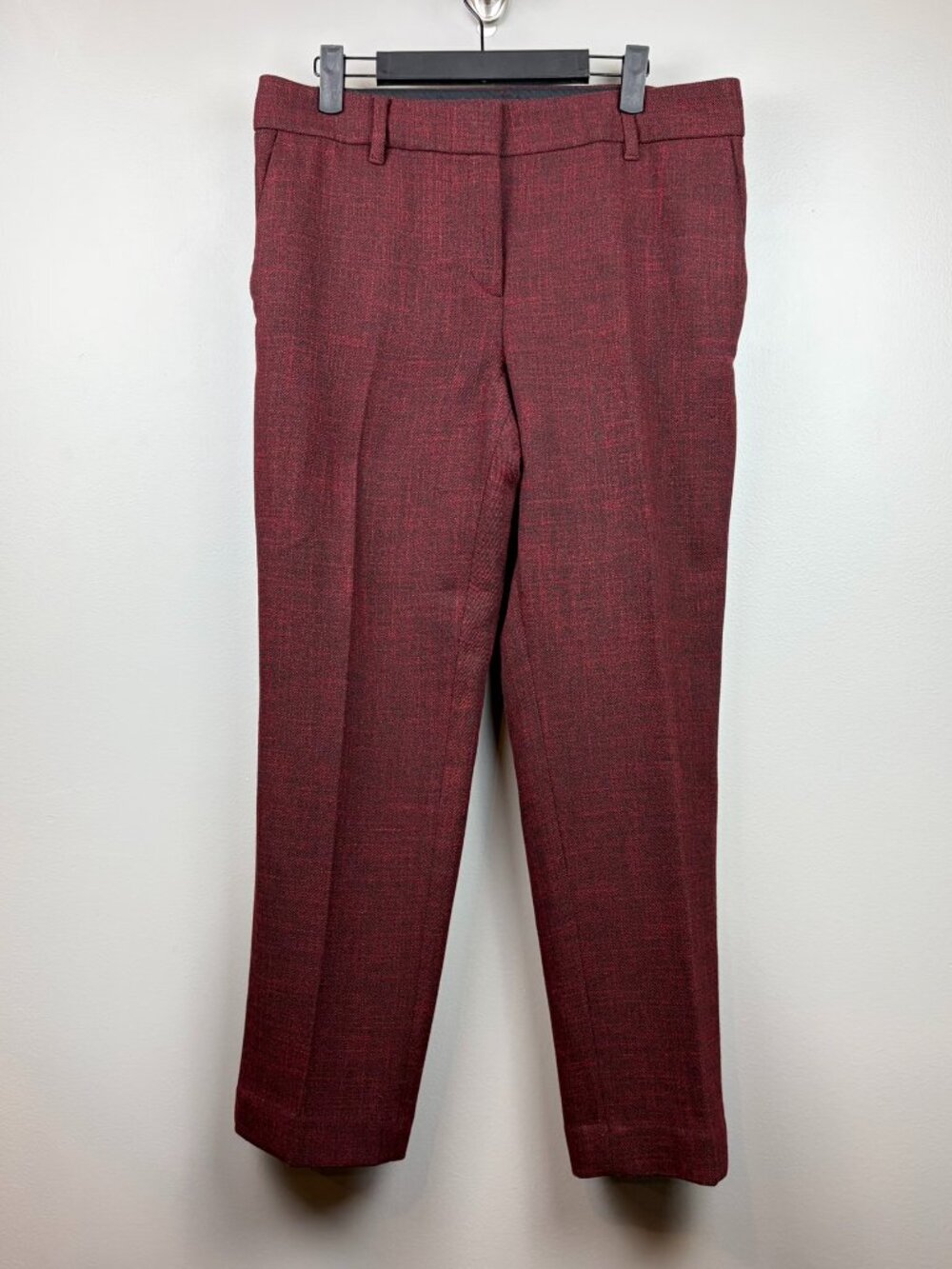 Ann Taylor Devin Fit Red Flat Front Trouser Pants Size 8 Business Casual Office